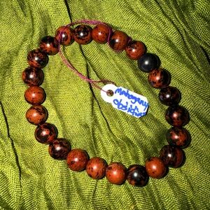 Mahogany Obsidian Beaded Bracelet